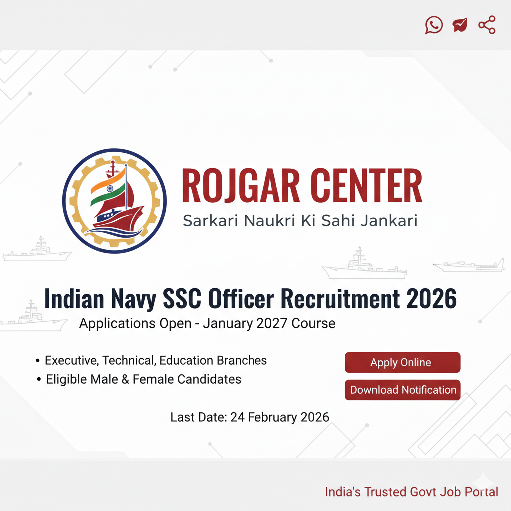 Indian Navy SSC Officer Recruitment 2026 – Apply Online for Executive, Education & Technical Branch (Jan 2027 Course)