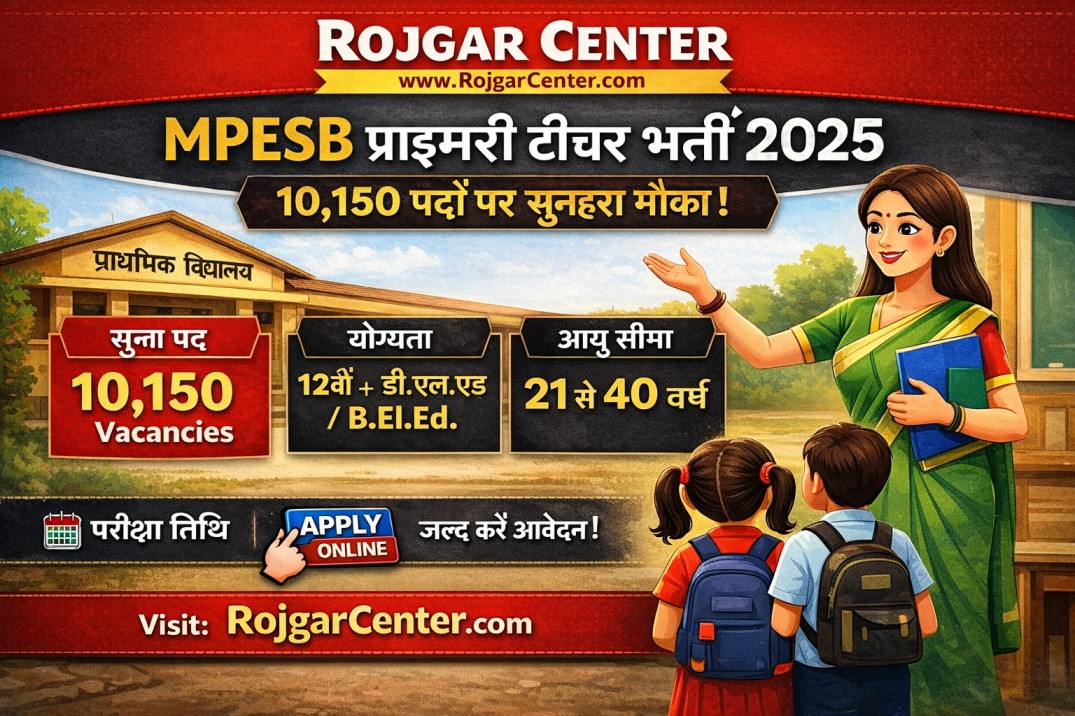 MPESB Primary Teacher PSTST 2025 Notification – 10150 पदों पर भर्ती, योग्यता, आयु सीमा, आवेदन तिथि