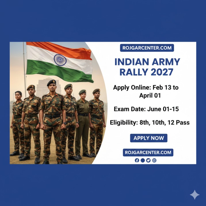 Indian Army Rally Recruitment 2026-27 – Agniveer, Agniveer Women, Soldier Technical, Sepoy Pharma & JCO Religious Teacher Online Form